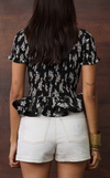 APULIA TOP - BLACK FLORAL