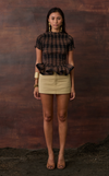 APULIA TOP - BROWN TARTAN