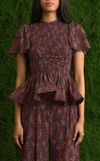SYDNEY TOP - VERMILION GREEN LOTUS