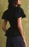 SYDNEY TOP - BLACK LINEN