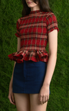 APULIA TOP - RED TARTAN