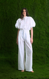 CAMIA TOP - WHITE COTTON STRIPES