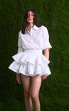 AYDA SKIRT - WHITE COTTON STRIPES