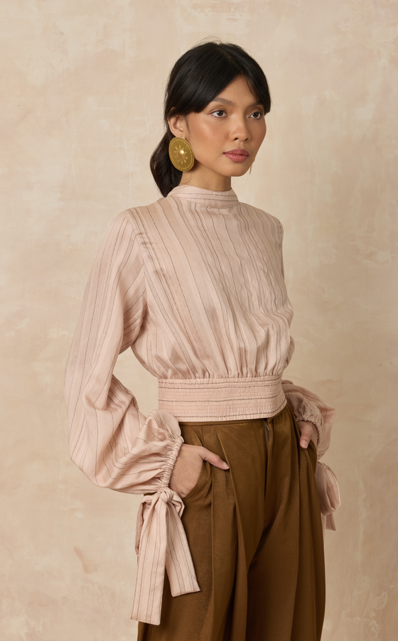 LIBERIA TOP - BLUSH STRIPES