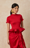 APULIA TOP - RED SATIN