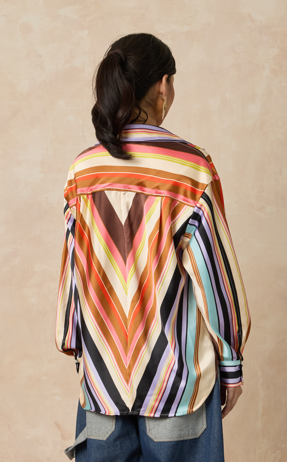 JAIPUR TOP - DIAGONAL STRIPES