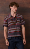 SAN REMO POLO w/ EMBLEM - LILAC STRIPES