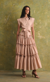AKITA LONG DRESS - BLUSH STRIPES