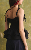 NAMIBIA TOP - BLACK LINEN