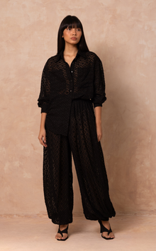  SORRENTO PANTS - BLACK HONEYCOMB