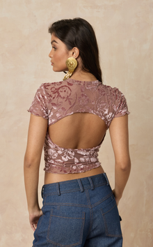 BAGHDAD CROPPED TOP - VELVET FLORAL