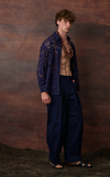 JAIPUR TOP - NAVY BLUE EYELET