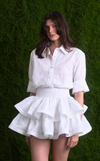 AYDA SKIRT - WHITE COTTON STRIPES