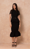 VENEZIA MIDI SKIRT -  BLACK