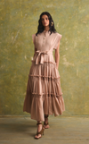 AKITA LONG DRESS - BLUSH STRIPES