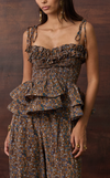 NAMIBIA TOP - BROWN FLORAL