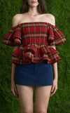 ROMA TOP - RED TARTAN