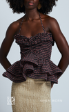 ONLINE EXCLUSIVE NAMIBIA TOP BLACK PEACH FLORAL