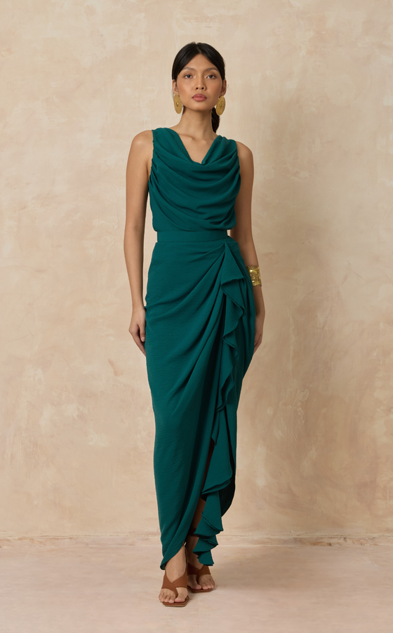 FLORA LONG SKIRT - MOSS (PRE ORDER)