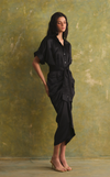 ASMARA DRESS - BLACK CHARMEUSE