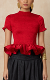 APULIA TOP - RED SATIN