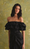IBIZA TOP - BLACK CHARMEUSE
