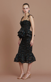 VENEZIA MIDI SKIRT -  VINTAGE BLACK FLORAL