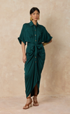 ASMARA DRESS - EMERALD SATIN