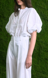 CAMIA TOP - WHITE COTTON STRIPES