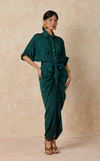 ASMARA DRESS - EMERALD SATIN