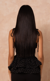 NAMIBIA TOP - BLACK POLKA