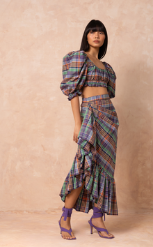  MARRAKESH SKIRT - PACIFIC PLAID