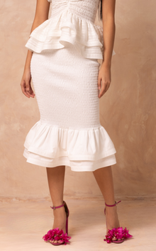 VENEZIA MIDI SKIRT -  WHITE