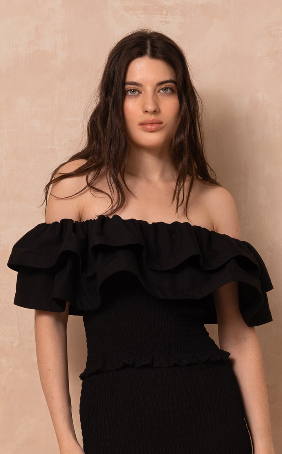 IBIZA TOP - BLACK TWILL