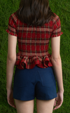 APULIA TOP - RED TARTAN
