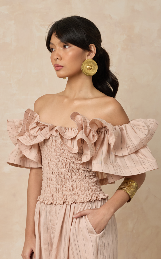 ISADORA TOP - BLUSH STRIPES