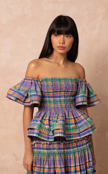  ROMA TOP - PURPLE PLAID