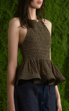 BIRA TOP - GREEN MICRO FLORAL