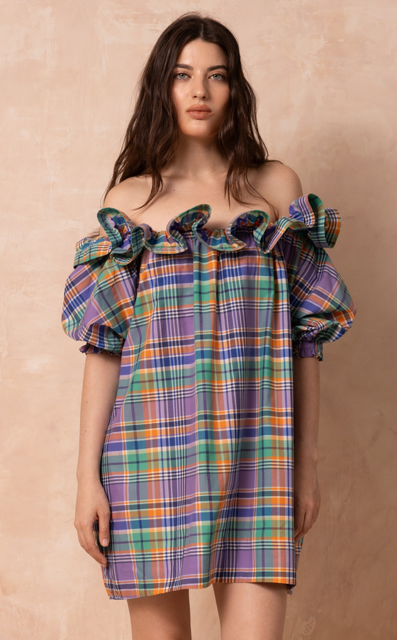 VIERA DRESS - PURPLE PLAID (PRE ORDER)