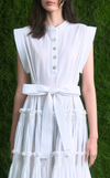 AKITA LONG DRESS - WHITE COTTON STRIPES
