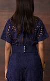 ZIMBABWE TOP - NAVY BLUE EYELET