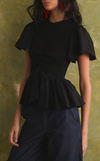 SYDNEY TOP - BLACK LINEN