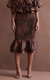 VENEZIA MIDI SKIRT -  BROWN SPLATTER