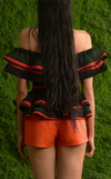 ROMA TOP - GREEN-ORANGE STRIPES