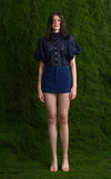 CITA SKORT - BLUE TEXTURED STRIPES