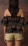 ROMA TOP - BROWN TARTAN