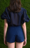 CAMIA TOP - SHEER NAVY (PRE ORDER)