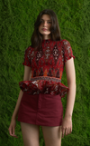 APULIA TOP - RED AZTEC