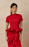 APULIA TOP - RED SATIN