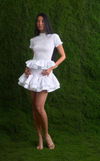VIDA SKIRT - WHITE COTTON STRIPES